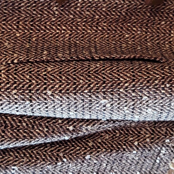 Vintage Doncaster Brown Tweed Leather Trim Fringe Blazer - Picture 3 of 8